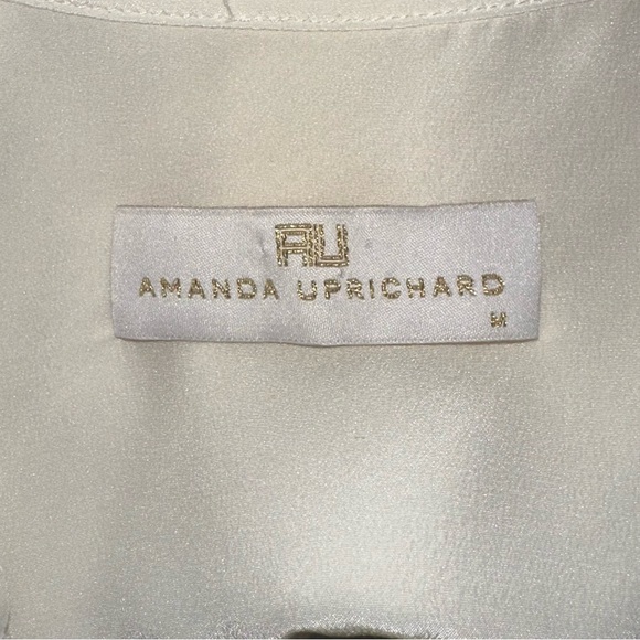 Amanda uprichard collarless 100% silk top sz M #F2 - Picture 3 of 4